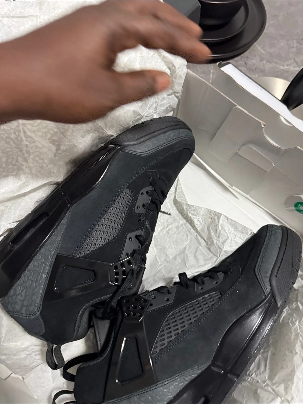 Jordan Men's Retro Black Sneakers with Subtle Gray Accents